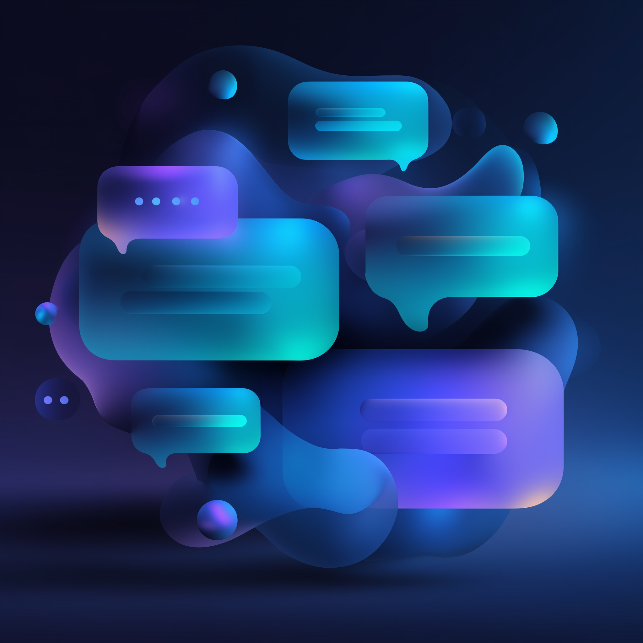 AI Chatbot - Futuristic conversational AI visualization